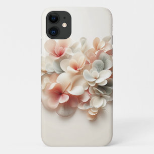 Elegant Silk Layered Floral Abstract - Soft Blush  iPhone 11 Case