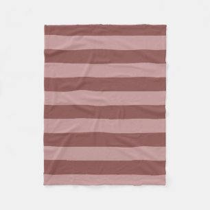 Elegant Silk Rose and Shy Pink Striped Pattern Fleece Blanket
