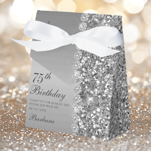 Elegant Silver 75th Birthday Favor Box