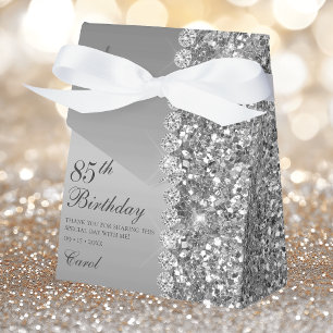 Elegant Silver 85th Birthday Favor Box