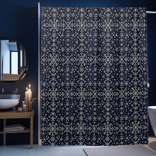 Elegant silver and blue snowflakes pattern