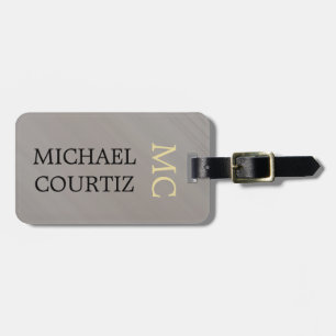 Elegant silver and gold Monogrammed Luggage Tag