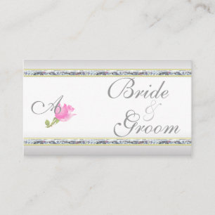 Elegant Silver and Pink Rose Enclosure Card