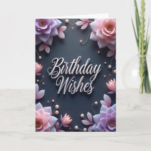 Elegant Silver Birthday Card