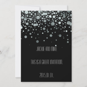 Elegant Silver Black Foil Invitation
