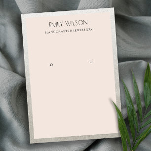ELEGANT SILVER BORDER BLUSH PINK EARRING DISPLAY BUSINESS CARD