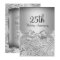 Elegant Silver Bow Floral Swirl 25th Anniversary