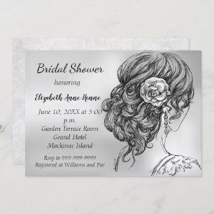 Elegant Silver Bridal Shower Invitation