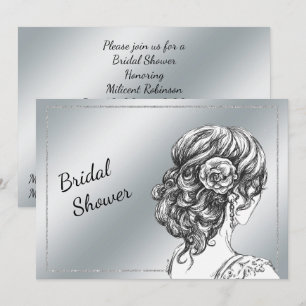 Elegant Silver Bridal Shower Invitation