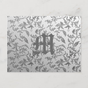 Elegant silver brocade postcard