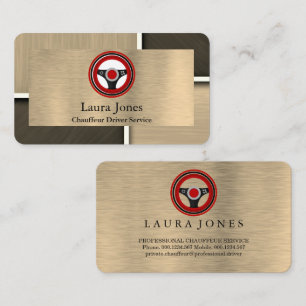 Elegant Silver Bronze Layers Chauffeur Driver Business Card