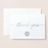 Elegant Silver Business logo Thank you Foil