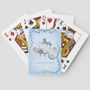 Elegant Silver Carriage Blue Storybook Royal Playing Cards