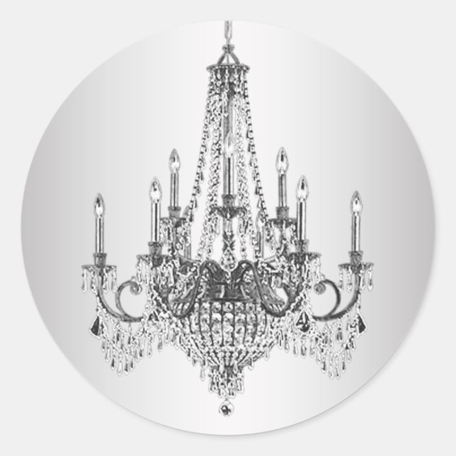 Elegant Silver Chandelier Stickers (Front)
