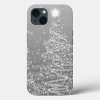 Elegant Silver Christmas Sparkling Trees