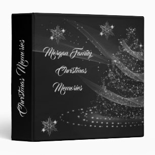 Elegant Silver  Christmas Tree, Snowflakes Binder