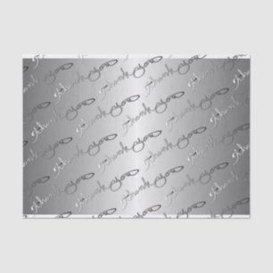 Elegant Silver Colour "Thank you" Hand-written Tissue Paper