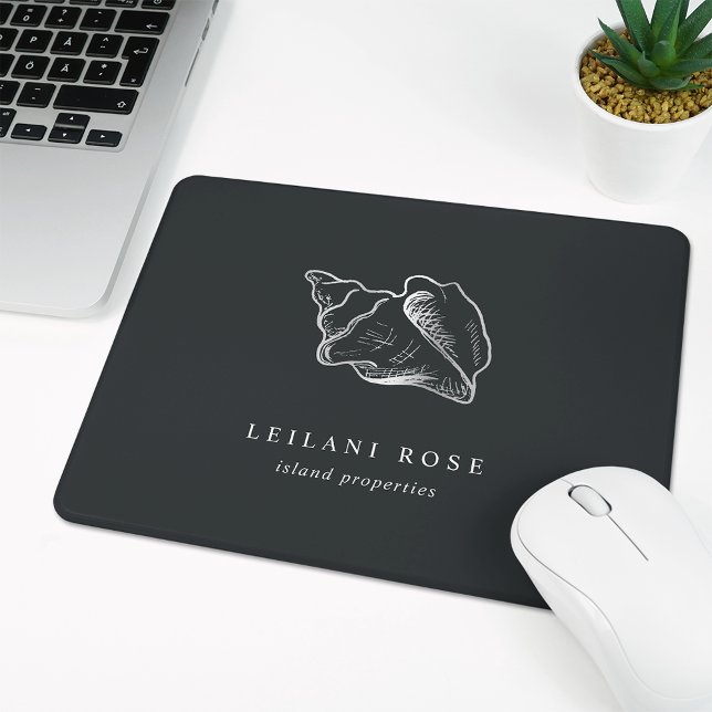 Elegant Silver Conch Shell Mouse Pad (Creator Uploaded)