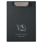Elegant Silver Conch Shell Personalized Clipboard (Front)