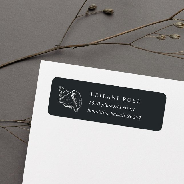 Elegant Silver Conch Shell Return Address (Creator Uploaded)