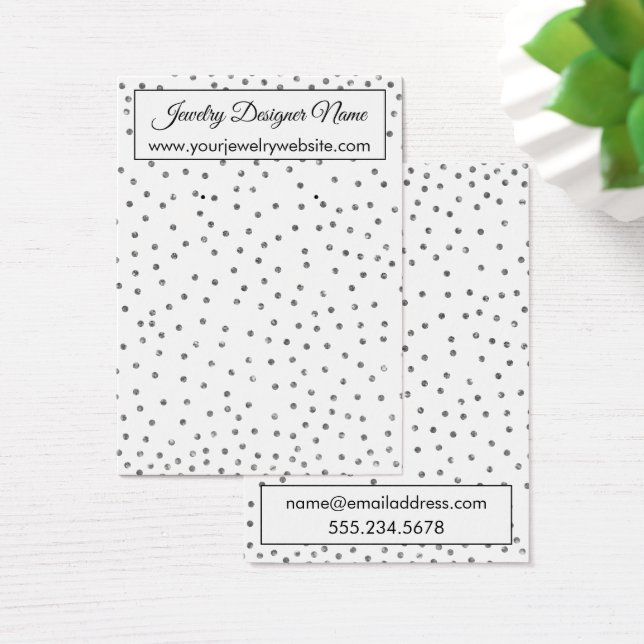 Elegant Silver Confetti Earring Holder Display (Desk)