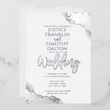 Elegant Silver Corner Border Traditional Wedding