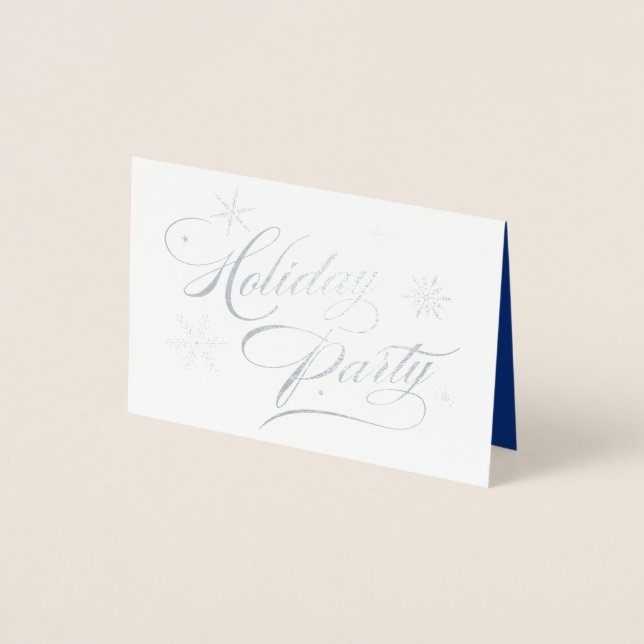 Elégant Silver Corporate Fête Invitation (Devant)