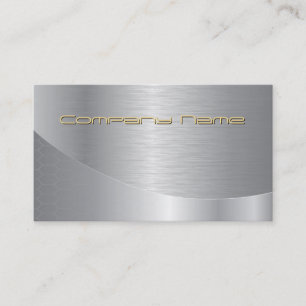 Elegant Silver Corporate Gold Text  Business Card