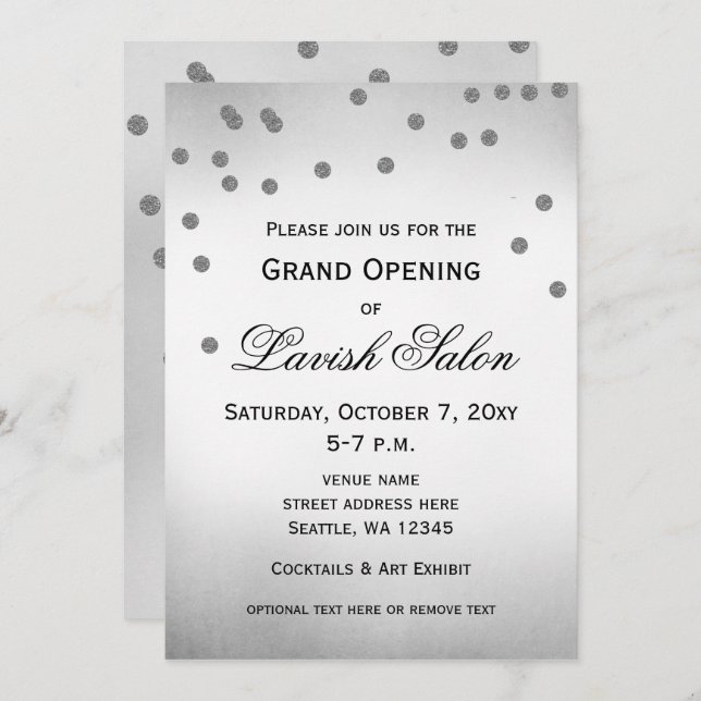 Elegant Silver Corporate Party Invitation (Front/Back)
