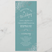 Elegant Silver Curls on Teal or Turquoise Wedding