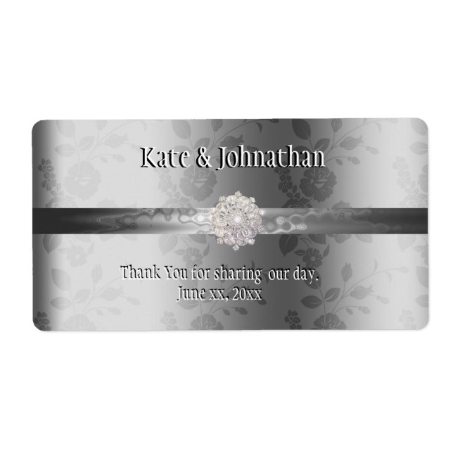 Elegant Silver, Custom Wedding Wine (Front)