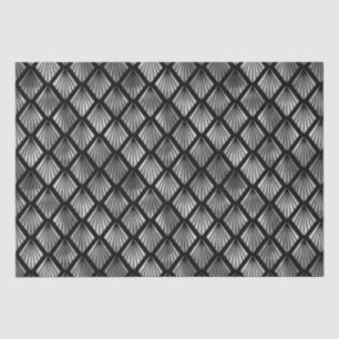 Elegant Silver Diamond Fan Art Deco Pattern Tissue Paper