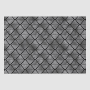 Elegant Silver Diamond Illusion  Art Deco Pattern Tissue Paper