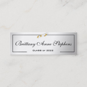 Elegant Silver Diploma Name Card Insert