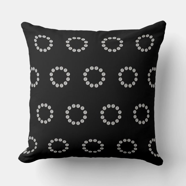 Elegant Silver Dots Throw Pillow (Front)