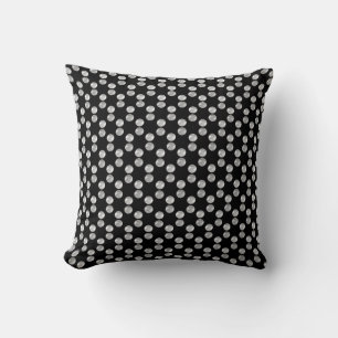 Elegant Silver Dotted Geometric Pattern Throw Pillow