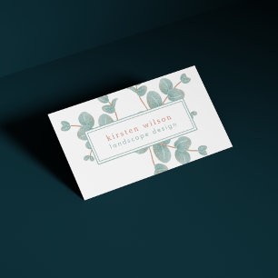Elegant Silver Eucalyptus Branches - Personalized Business Card