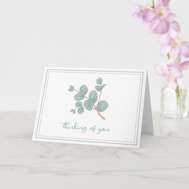 Elegant Silver Eucalyptus - Condolence / Sympathy Card (Orchid)