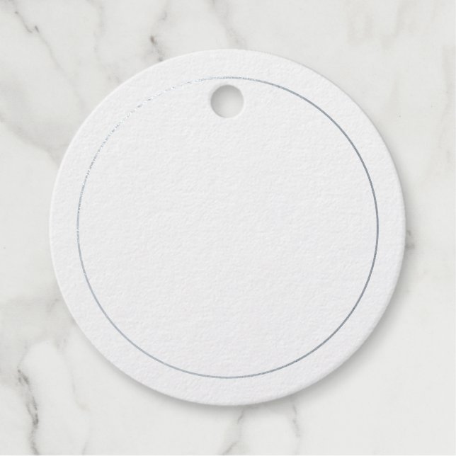 Elegant Silver Foil Blank Favour Tags (Front)