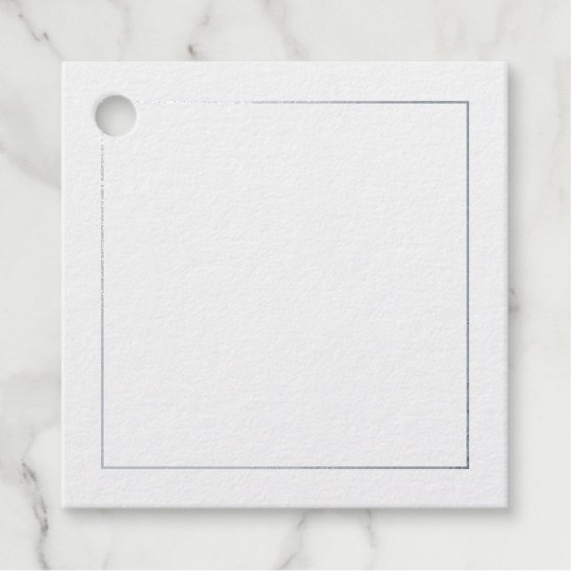 Elegant Silver Foil Blank Favour Tags (Front)