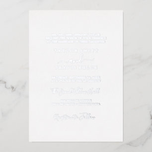 Elegant Silver Foil Calligraphy   Formal Wedding 