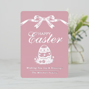 Elegant Silver Foil Happy Easter Blessings Card