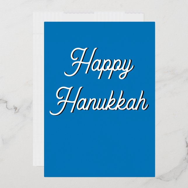 Elegant silver foil happy Hanukkah  Foil Holiday Card (Envelope)