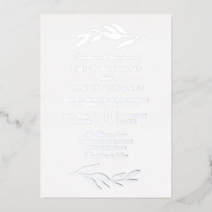 Elegant Silver Foil Leaf Modern Wedding
