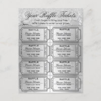 Elegant Silver Foil Raffle Tickets