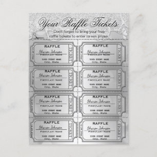 Elegant Silver Foil Raffle Tickets Postcard