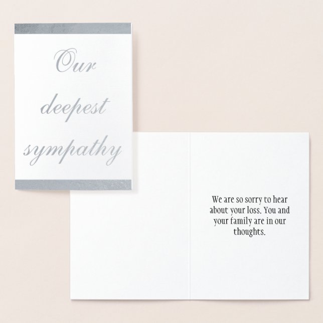 Elegant Silver Foil Sympathies Card (Display)