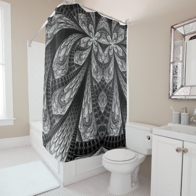 Elegant Silver Fractal Design Digital Art (In Situ)