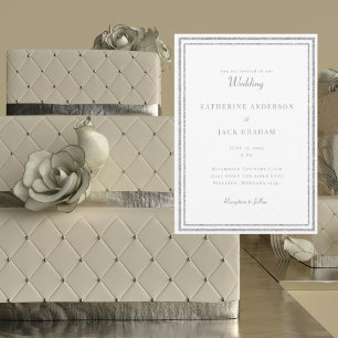 Elegant Silver Frame Wedding Invitation