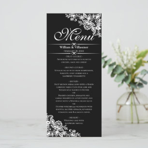 Elegant Silver Frills on Black Menu